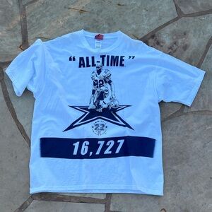 Vintage 2002 Emmitt Smith Dallas Cowboys NFL Rushing Record Reebok T Shirt